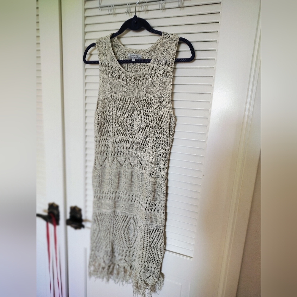 World Market Boho Crochet Dress With Fringed Hem Size Small/Medium